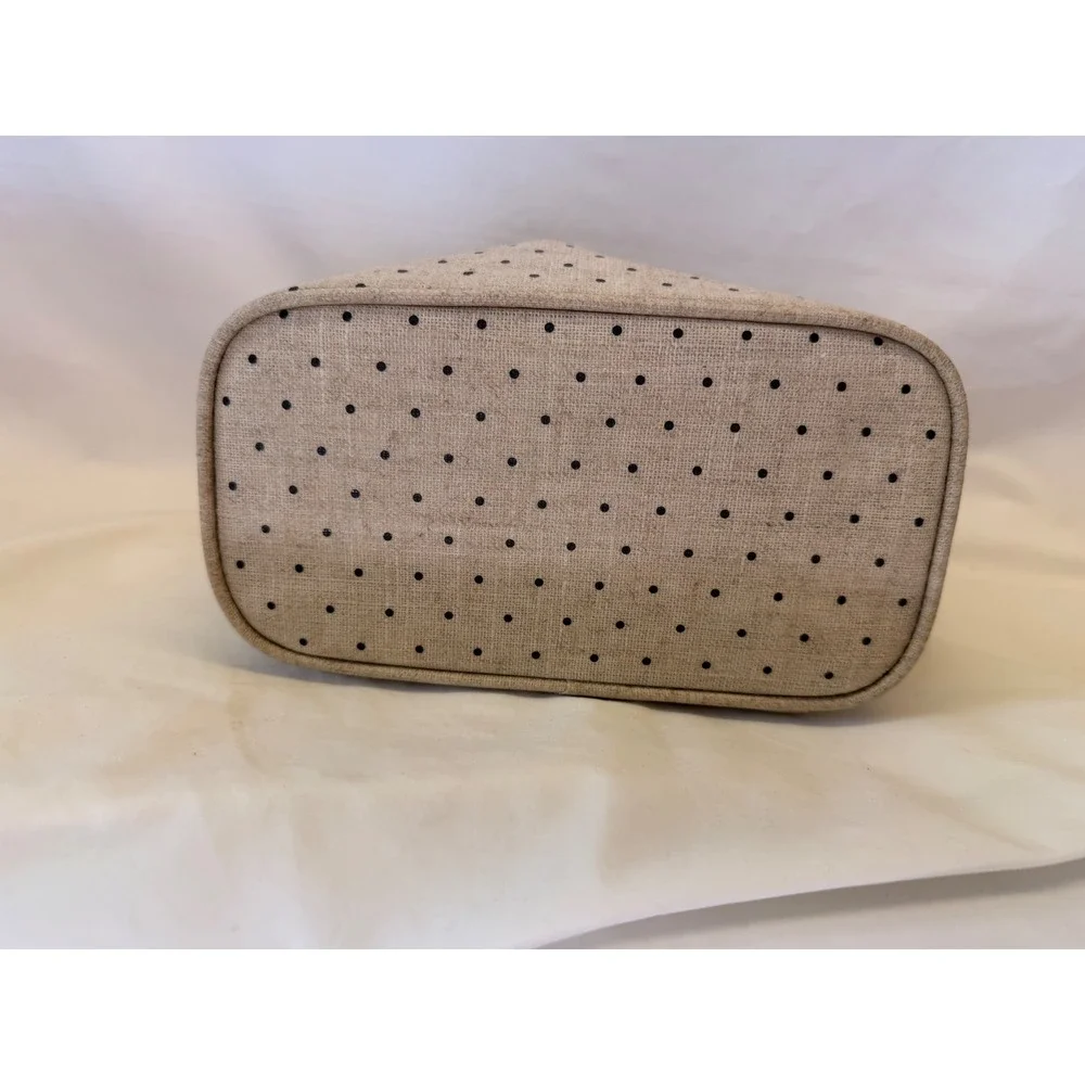 Kate Spade New York Out to Lunch Insulated Tote Bag Polka Dot Beige Black